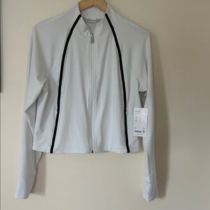 White Athletic Zip-Up Jacket
